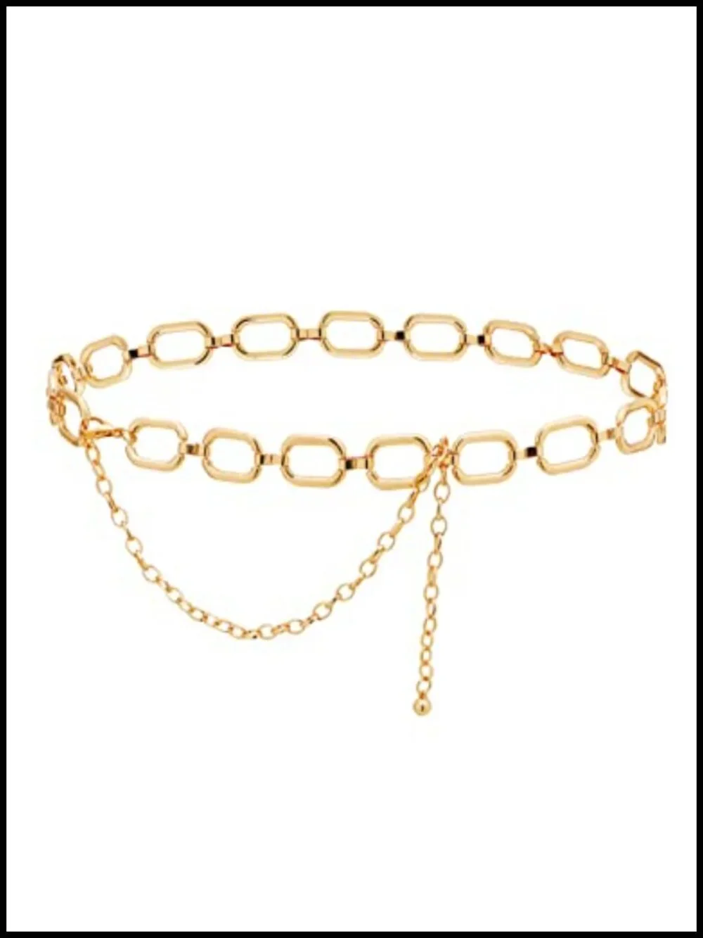 Thick Gold Metal Chain Waist Belt with Clasp Closure